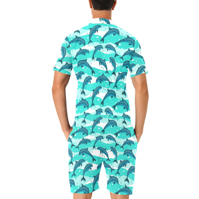 Dolphin Design Print Pattern Men's Romper