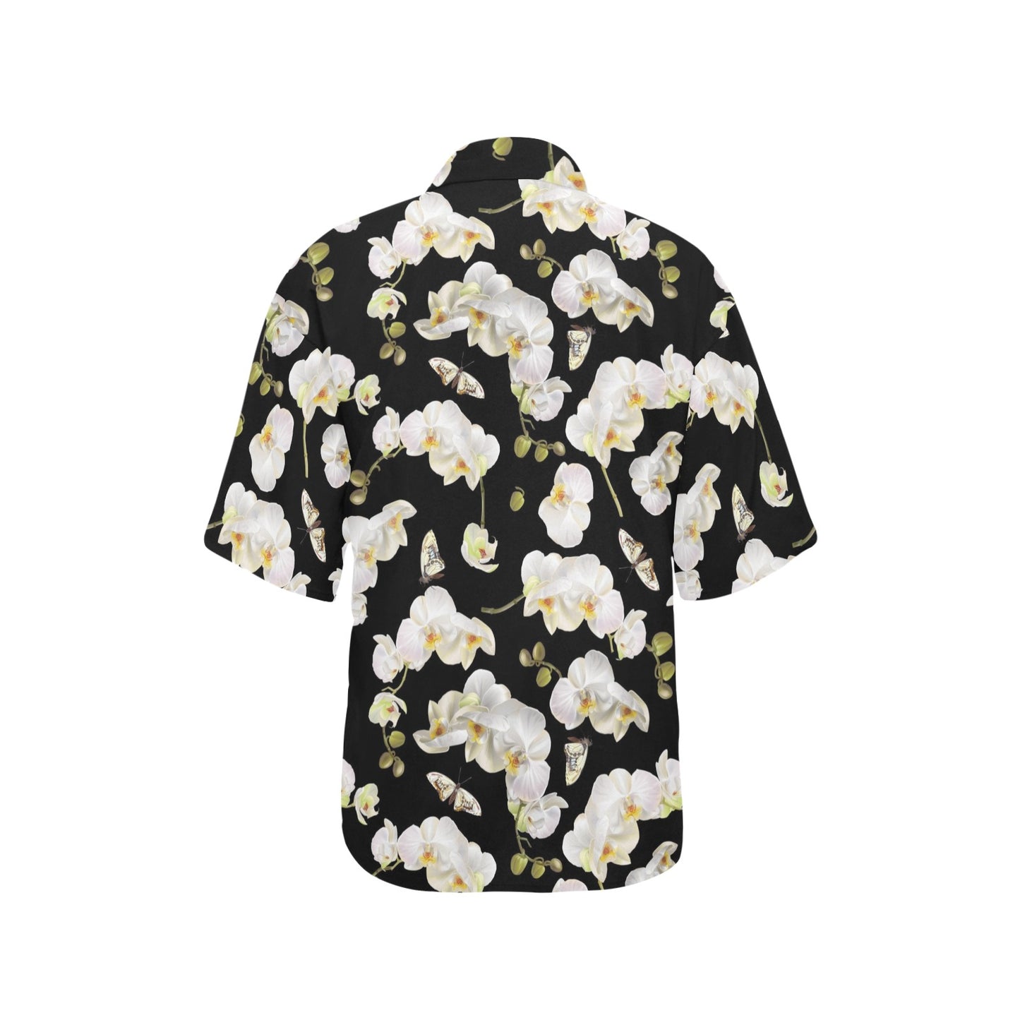 Orchid White Pattern Print Design OR011 Women's Hawaiian Shirt