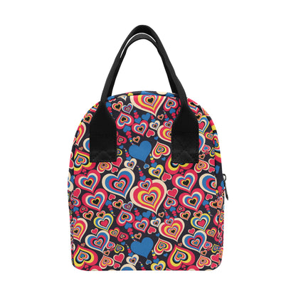Heart Pattern Print Design HE08 Insulated Lunch Bag
