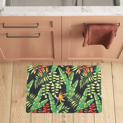 Hawaiian Flower Tropical Palm Leaves Kitchen Mat