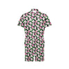 Hibiscus Pink Flower Hawaiian Print Men's Romper