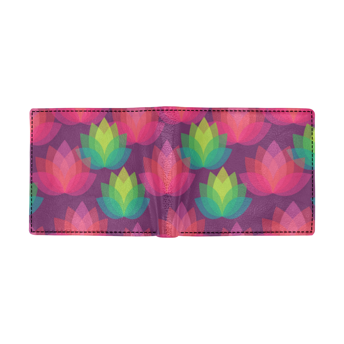 Lotus Pattern Print Design 02 Men's ID Card Wallet