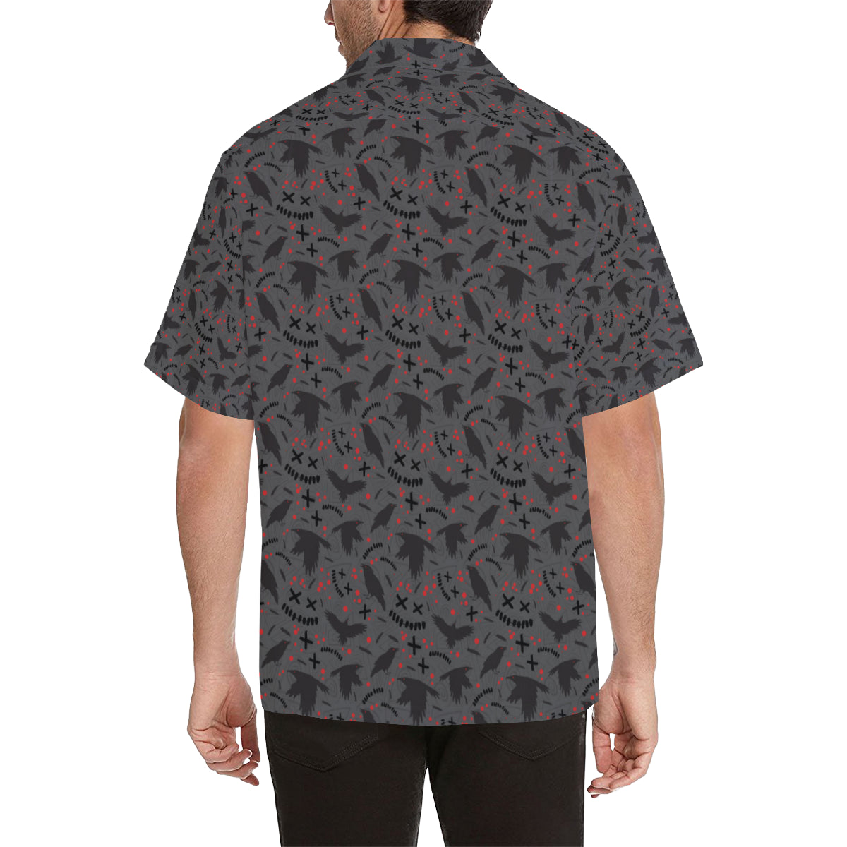 Crow Pattern Print Design 02 Men's Hawaiian Shirt