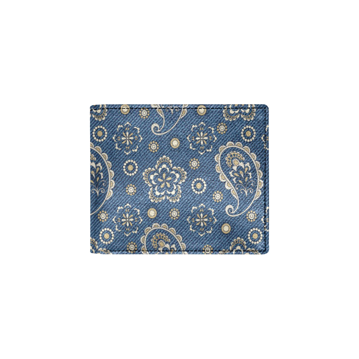 Jean Paisley Pattern Print Design 01 Men's ID Card Wallet