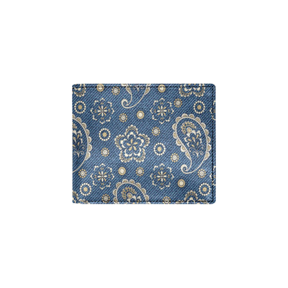 Jean Paisley Pattern Print Design 01 Men's ID Card Wallet