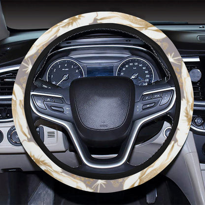 Anemone Pattern Print Design AM05 Steering Wheel Cover with Elastic Edge