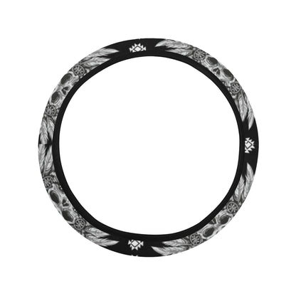 Native American Indian Skull Steering Wheel Cover with Elastic Edge
