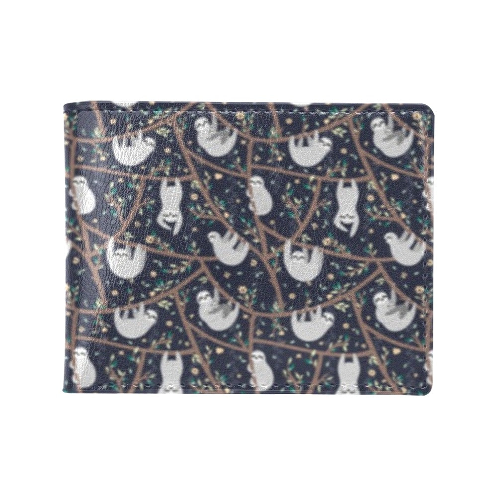 Sloth Happy Design Themed Print Men's ID Card Wallet
