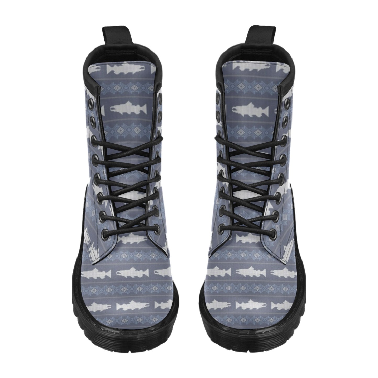 Salmon Fish Knit Style Print Design LKS304 Women's Boots