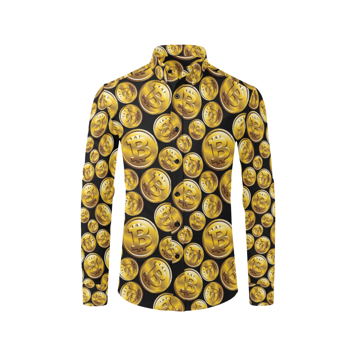Bitcoin Pattern Print Design DO05 Men's Long Sleeve Shirt