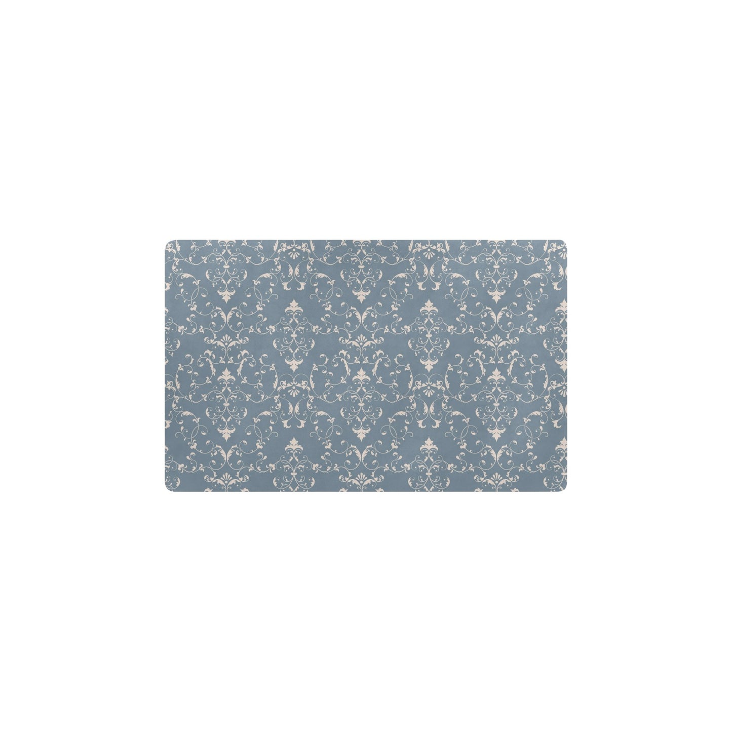 Damask Elegant Teal Print Pattern Kitchen Mat
