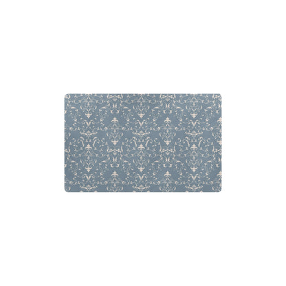 Damask Elegant Teal Print Pattern Kitchen Mat