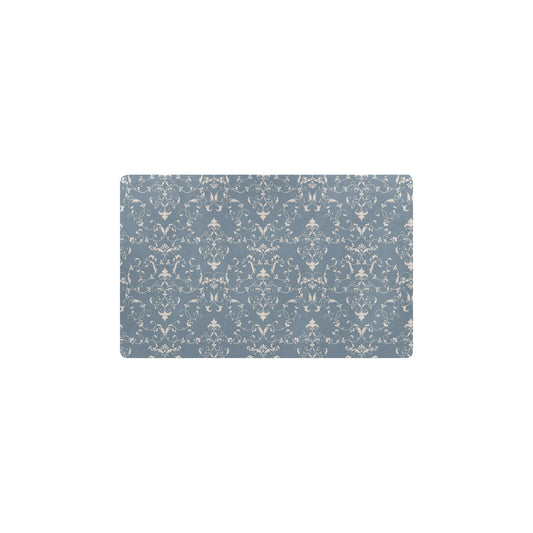 Damask Elegant Teal Print Pattern Kitchen Mat