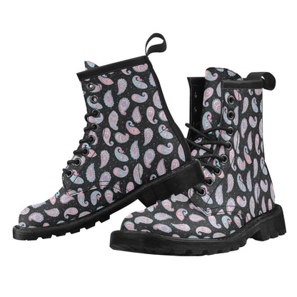 Paisley Pink Design Mandala Print Women's Boots