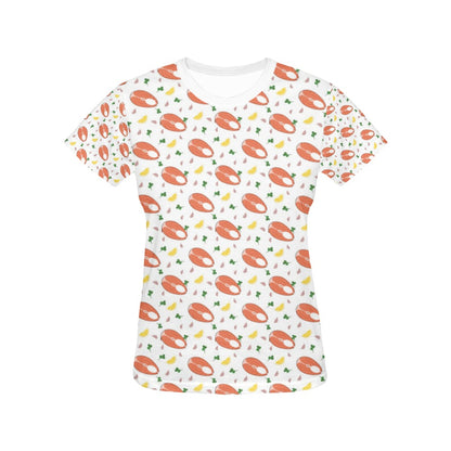 Salmon Steak Print Design LKS303 Women's  T-shirt