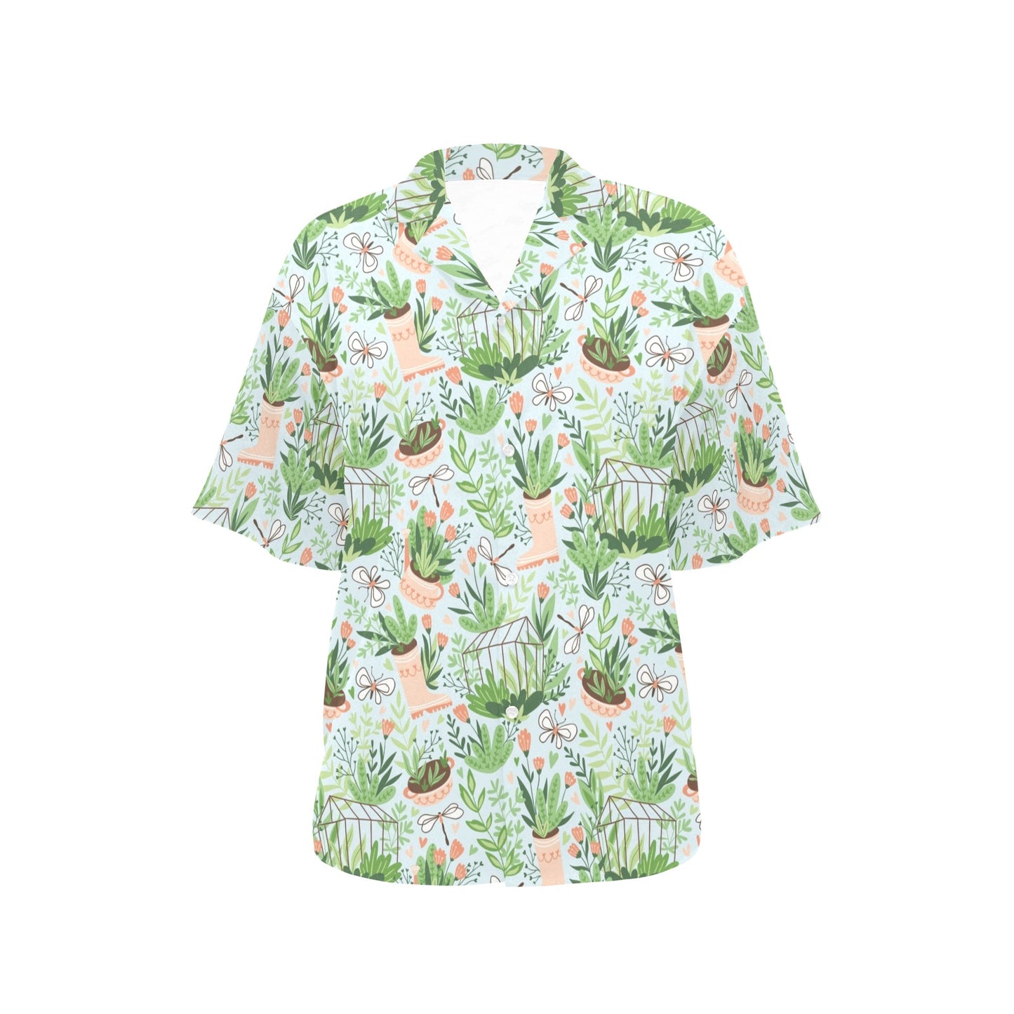 Gardening Pattern Print Design G04 Women's Hawaiian Shirt