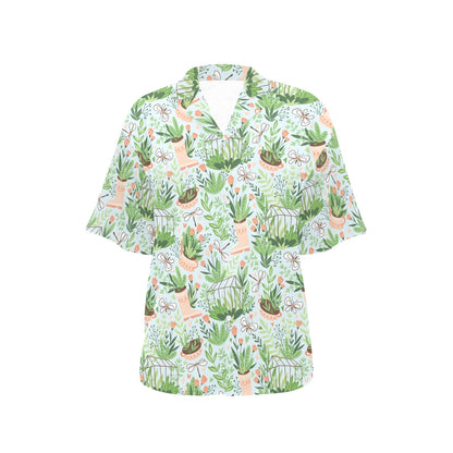 Gardening Pattern Print Design G04 Women's Hawaiian Shirt