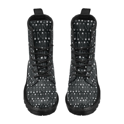 Safety Pin Print Design LKS302 Women's Boots