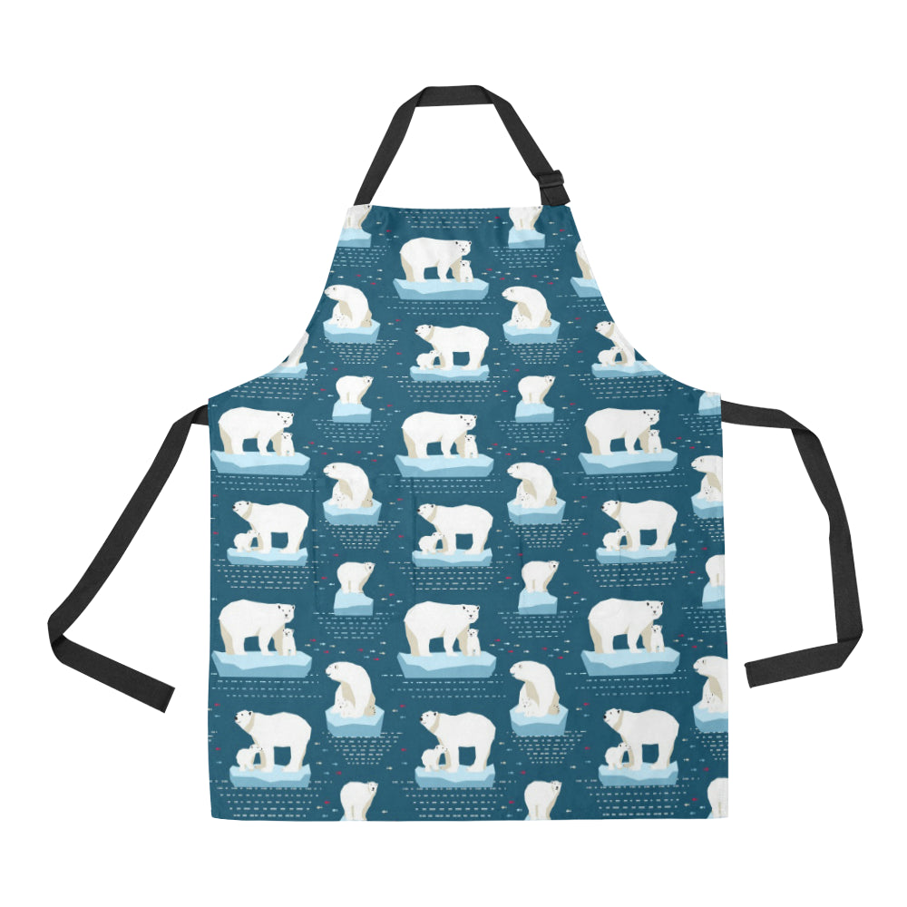 Polar Bear Pattern Print Design PB02 Apron with Pocket