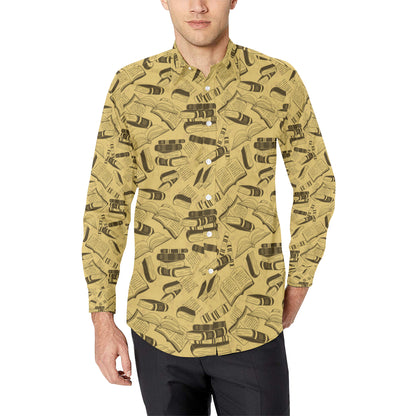 Book Pattern Print Design 02 Men's Long Sleeve Shirt