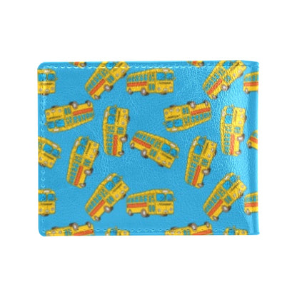 School Bus Print Design LKS302 Men's ID Card Wallet