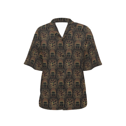 Buddha Pattern Print Design 03 Women's Hawaiian Shirt