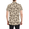 Camping Pattern Print Design 01 Men's Short Sleeve Button Up Shirt