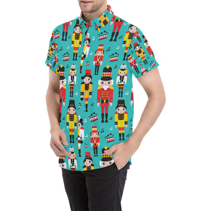 Nutcracker Pattern Print Design A03 Men's Short Sleeve Button Up Shirt
