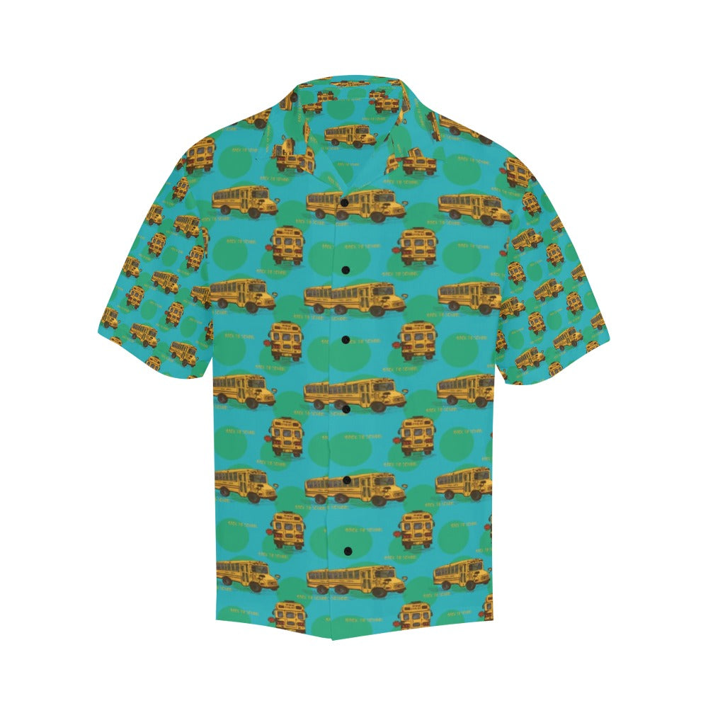 School Bus Print Design LKS308 Men's Hawaiian Shirt