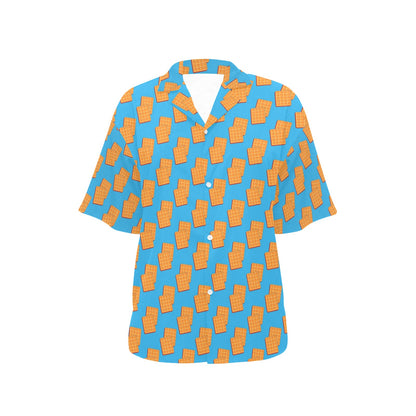 Waffle Print Design LKS304 Women's Hawaiian Shirt