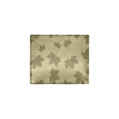 Maple Leaf Pattern Print Design 01 Men's ID Card Wallet
