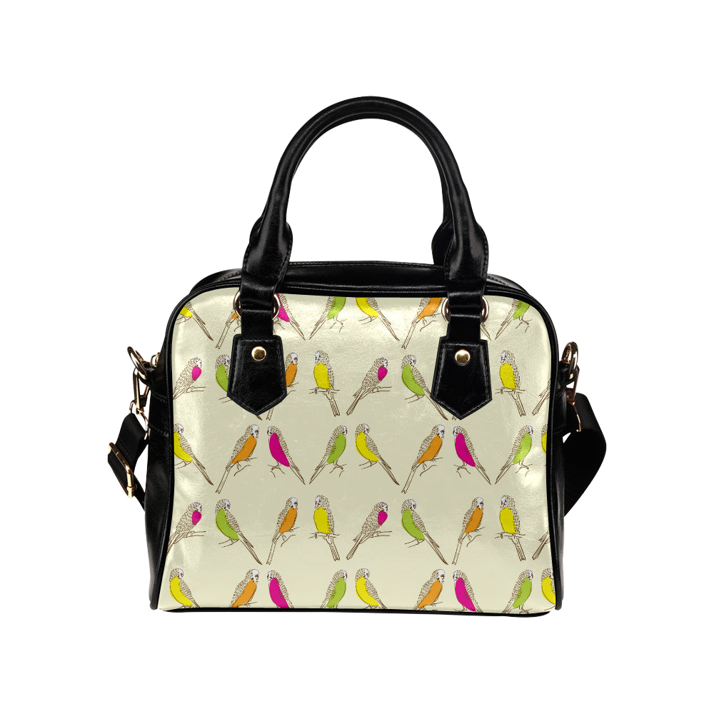 Parakeet Pattern Print Design A01 Shoulder Handbag