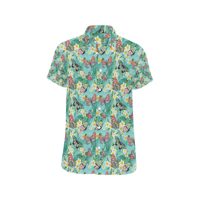 Butterfly Pattern Print Design 09 Men's Short Sleeve Button Up Shirt