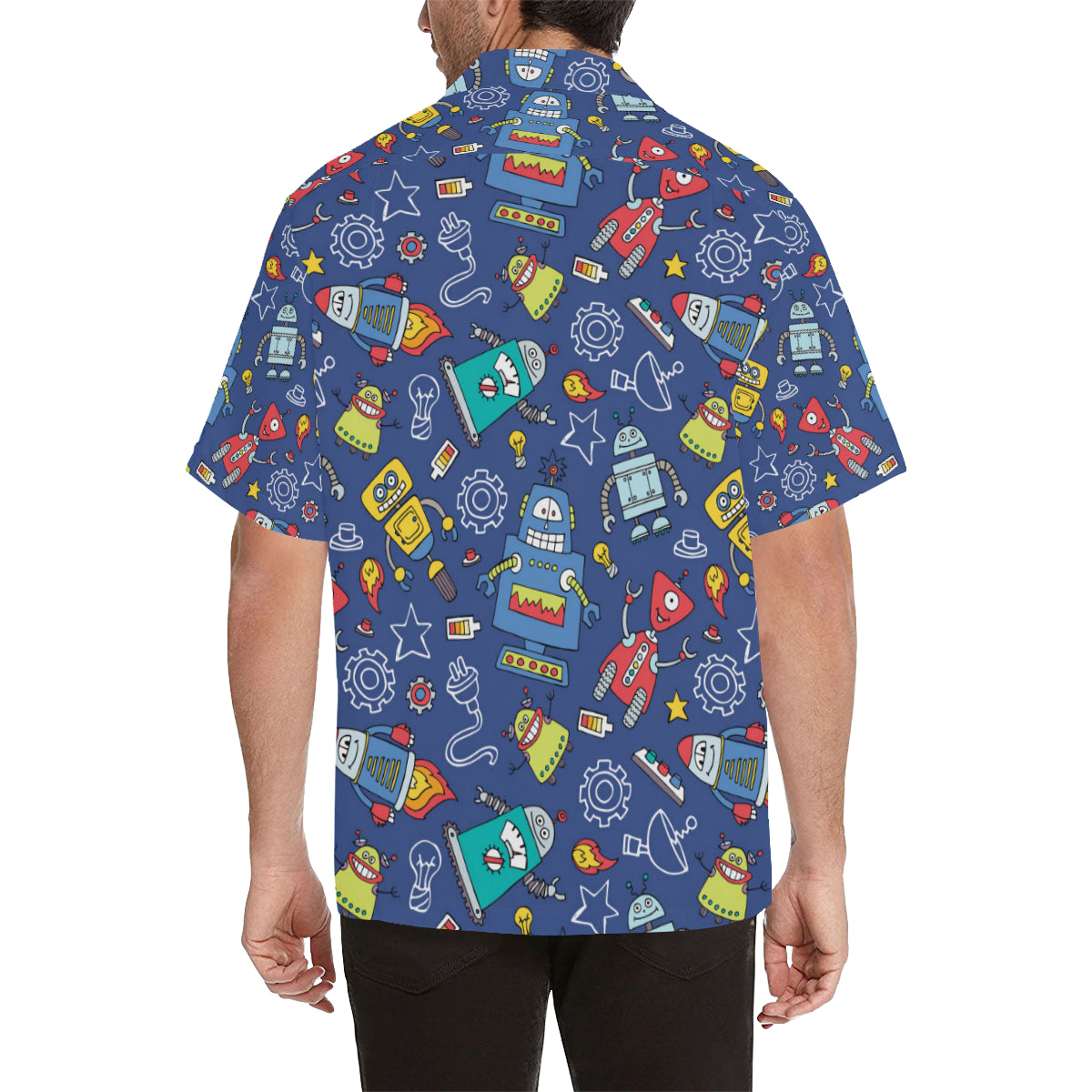 Robot Pattern Print Design A03 Men's Hawaiian Shirt