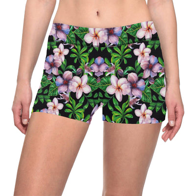 Plumeria Pattern Print Design PM01 Yoga Shorts