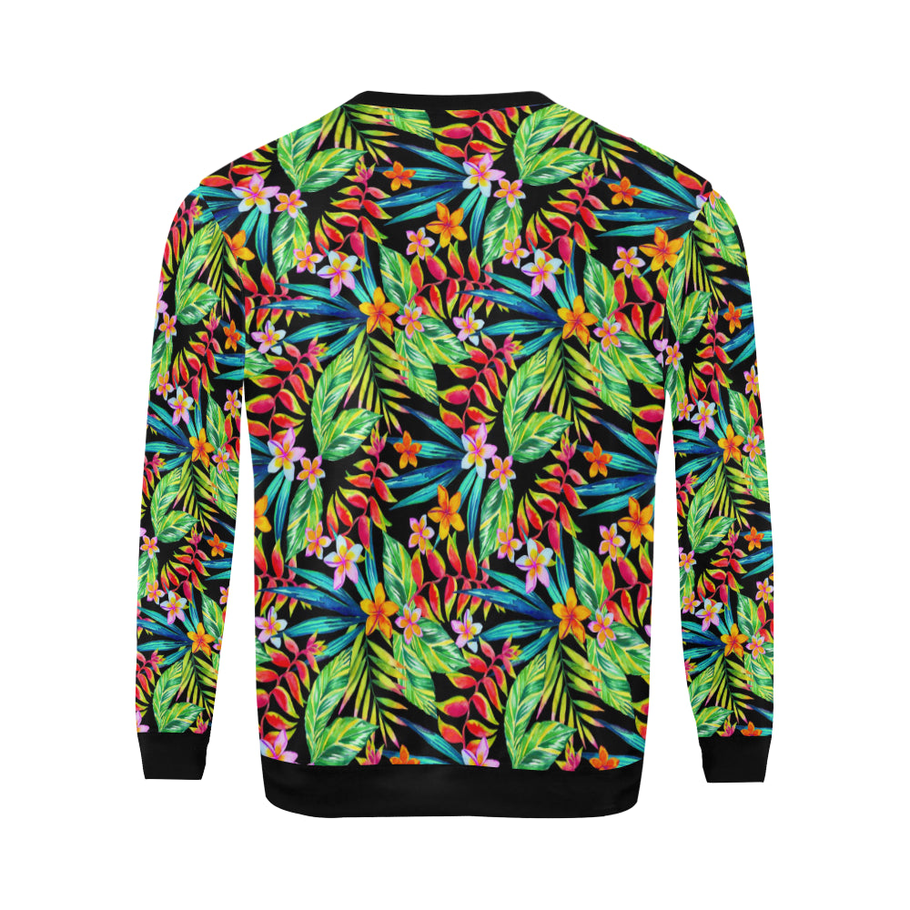 Heliconia Pattern Print Design HL09 Men Long Sleeve Sweatshirt