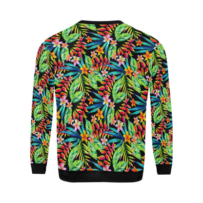 Heliconia Pattern Print Design HL09 Men Long Sleeve Sweatshirt