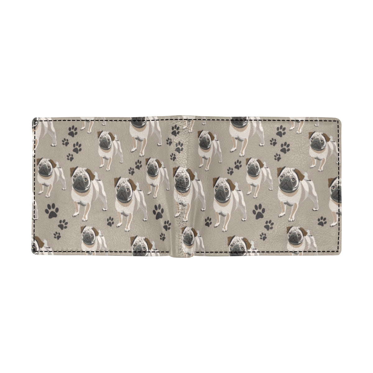 Pug Pattern Print Design A04 Men's ID Card Wallet