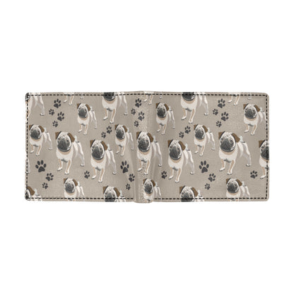 Pug Pattern Print Design A04 Men's ID Card Wallet
