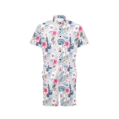 Hibiscus Print Men's Romper