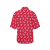 Bandana Red Paisley Print Design LKS305 Women's Hawaiian Shirt