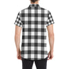 Buffalo check Black white Pattern Print Design 04 Men's Short Sleeve Button Up Shirt