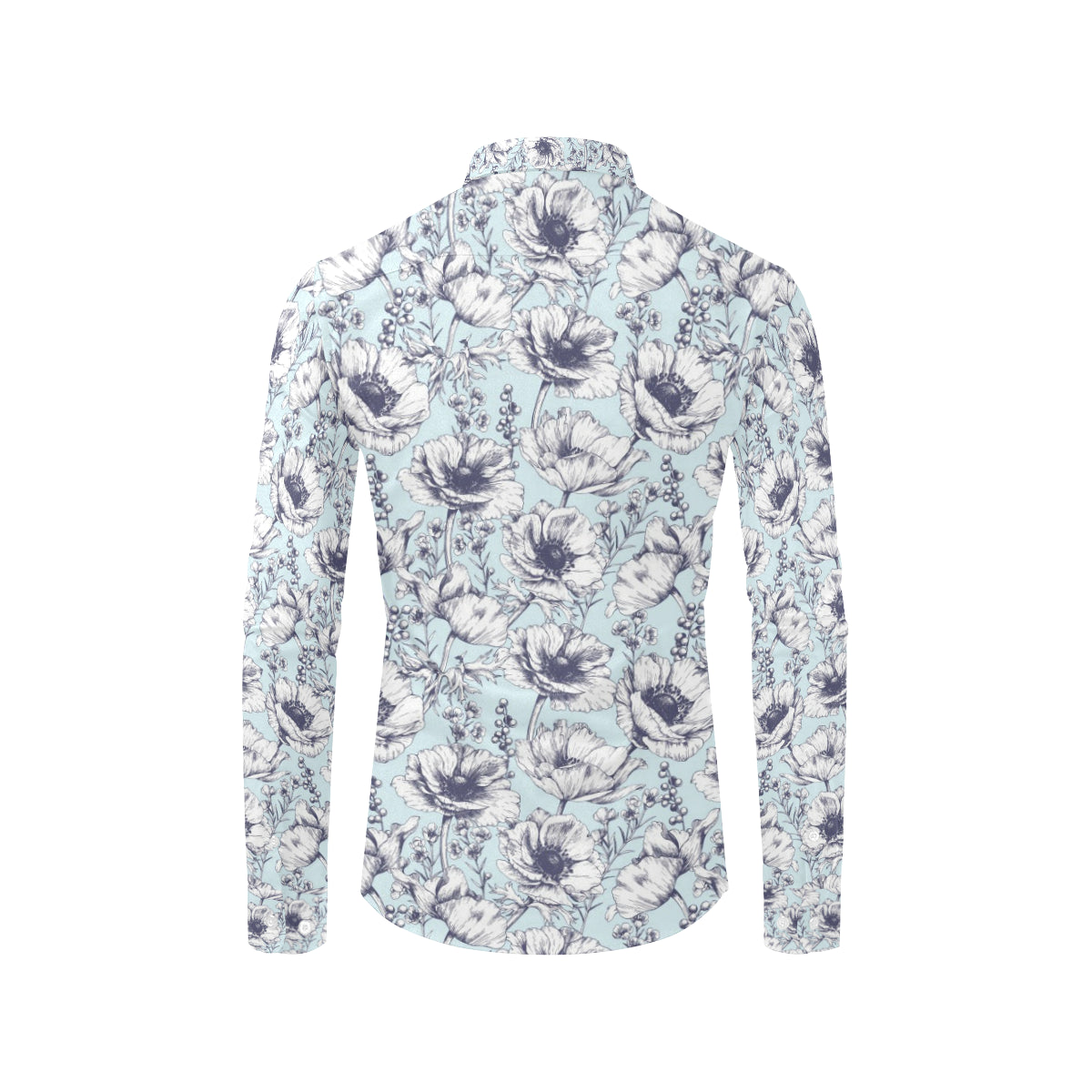 Anemone Pattern Print Design 02 Men's Long Sleeve Shirt