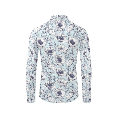 Anemone Pattern Print Design 02 Men's Long Sleeve Shirt