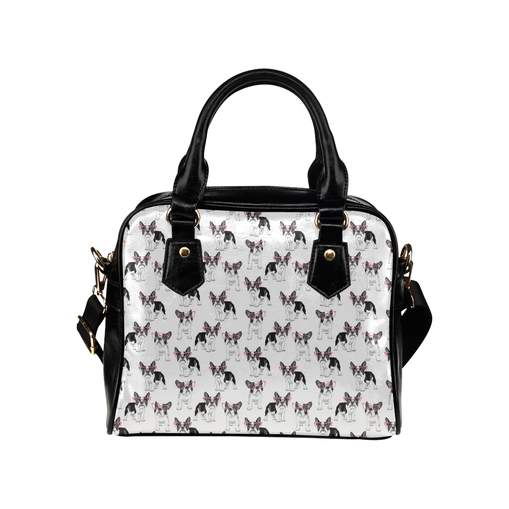 Boston Terrier Pattern Print Design 03 Shoulder Handbag