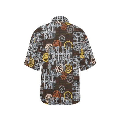 Mechanic Pattern Print Design 04 Women's Hawaiian Shirt