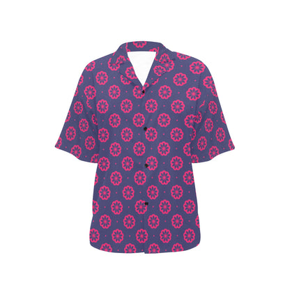 Water Lily Print Design LKS301 Women's Hawaiian Shirt