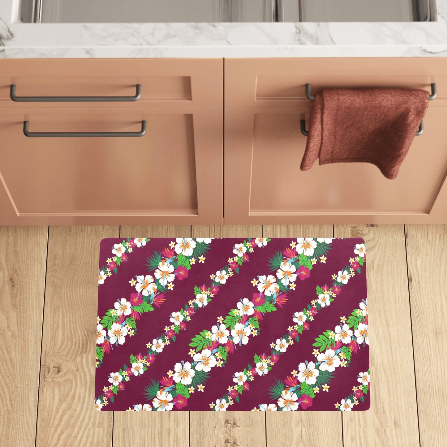 Hawaiian Themed Pattern Print Design H06 Kitchen Mat