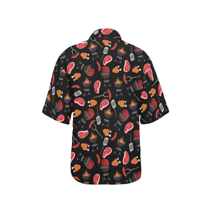 Barbecue Pattern Print Design 04 Women's Hawaiian Shirt