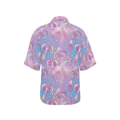 Psychedelic Mushroom Pattern Print Design A01 Women's Hawaiian Shirt